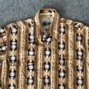 Cumberland Outfitters Shirt Mens Medium Western Pearl Snap Rodeo Cowboy Aztec - Picture 1 of 8