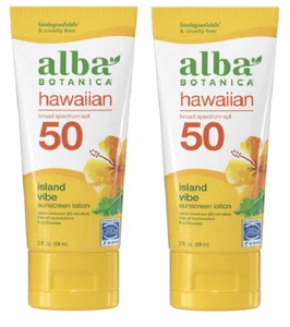 2 Pack- Alba Botanica Hawaiian Sunscreen Lotion Spf 50, 3 Oz *EXP 9/24* - Picture 1 of 1