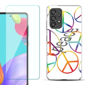 Slim Case for Samsung Galaxy A53 5G, w/ Tempered Glass - Colorful Peace - Picture 1 of 3