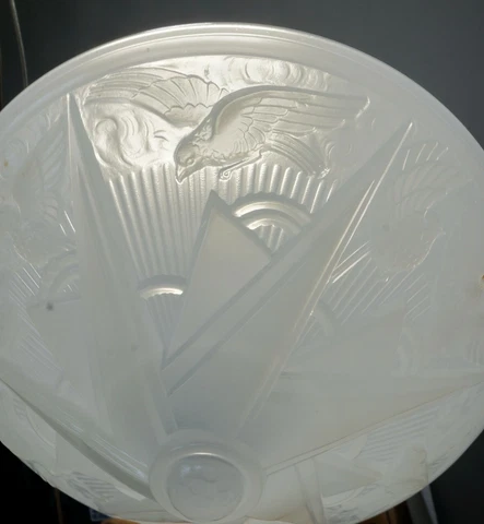 HETTIER VINCENT & HANOTS : French art deco pendant . opalescent 1930 chandelier Cover
