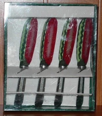 Juego de 4 cuchillos esparcidores de sandía de acero inoxidable Boston Warehouse Foto 1 de 2