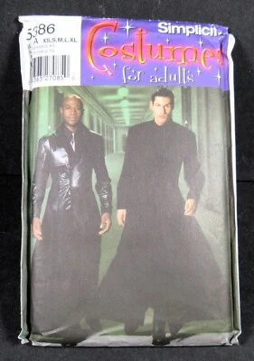 Men's Duster Coat Costume Size XS S M L XL Simplicity 5386 Uncut Pattern - Image 1 of 4