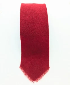 Polo Red Wool Fringe Men's Neck Tie Necktie Ralph Lauren Black Label 4" 58” - Picture 1 of 6