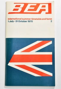 BEA British European  Airlines System timetable July - October 31st  1970 - Picture 1 of 5