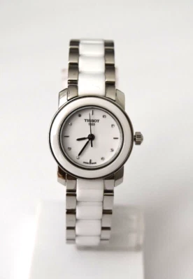 Tissot T-Trend White Ceramic SS Diamond T064.210.22.016.00 $595 Watch - Image 1 of 4