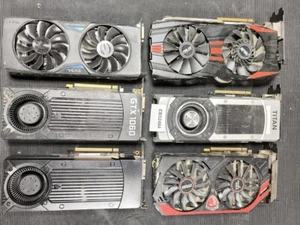 Lot of 6 Non-Working GPU for Parts - EVGA, ASUS, MSI, TITAN - Bild 1 von 7