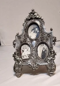 VTG Elias Art Medal #1790 Collection 3 picture Frame, Pewter/925 Sterling Signed - Picture 1 of 22