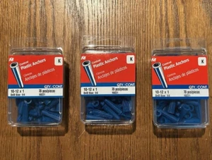 Midwest Fastener Conical Anchors Plastic # 10-12 x 1" 70 Piece Box Set of 3 New - Picture 1 of 2