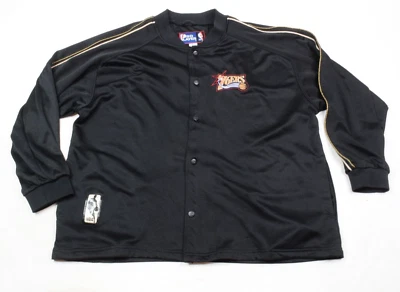 Vintage Pro Player Philadelphia 76ers Jacket Mens L Black Warmp-Up Long Sleeve - Image 1 of 4