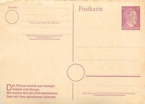 E0043 Deutsches Reich 40er Jahre Postkarte 6 Pfennig postfrisch selten - Bild 1 von 1