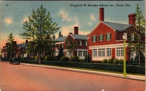 Postal de colección de 1917 Elizabeth W. Murphy School Dover Del Linen publicada - Imagen 1 de 2