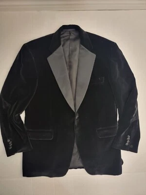 Chaqueta Blazer BURBERRY London Terciopelo Negro Para Hombre 40 Kensington De Lujo Algodón/Seda Foto 1 de 4