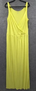 Mossimo Maxi Dress Womens 2XL Sleeveless Elastic Waist V-Neck Yellow Jersey NWT - Picture 1 of 13