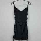 Superdown romper cut out middle spaghetti straps ruched sides black S womens