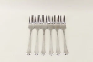 Vintage Estia Stainless Dorian Salad Forks - Lot of 6 - Picture 1 of 4