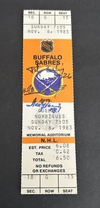 11/16/83 STASTNY BROTHERS Combine for 6 PTS Signed FULL TICKET Nordiques GREATS - Picture 1 of 3