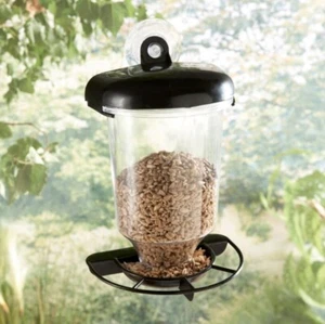 Wild Bird Feeder Garden Glass Window Hanging Suction Cup Automatic Seeds Feed - Picture 1 of 3