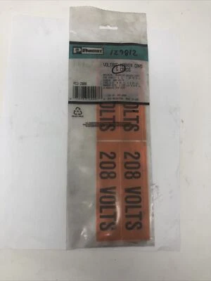 PANDUIT VOLTAGE MARKER CARDS PCV-208B ADHESIVE VINYL 5PK - NOS - Image 1 of 3