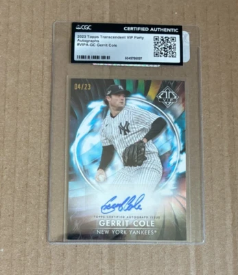 2023 Topps Transcendent VIP Party Gerrit Cole Auto /23! Yankees! Signature! - Image 1 of 2