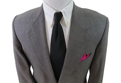 Valentino Uomo Men Pure Wool Gray Birdseye Italian Blazer Jacket Sport Coat 41 S - Image 1 of 4