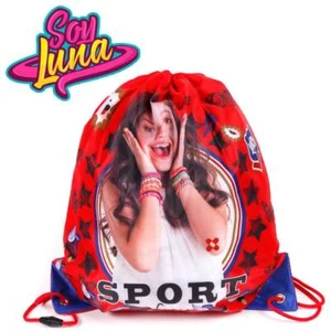 BOLSA GYM NIÑA 36x32 cm SOJA LUNA SOI LUNA SOYLUNA ROJO AZUL ENCAJE CINTA - Imagen 1 de 4