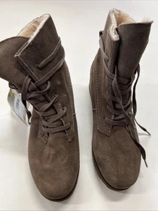 NEU BEARPAW Krista Damenstiefel dunkelbraun Seude Fleece gefüttert Größe 10 OHNE KARTON - Bild 1 von 7