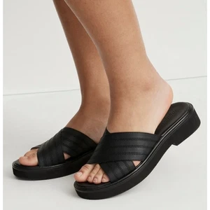 Madewell Alina sandalo platform nero pelle slip on sandali retrò donna taglia 8 - Foto 1 di 15