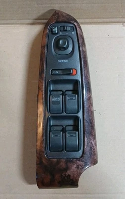 2001-2002 ACURA MDX OEM WOODGRAIN FRONT LEFT/DRIVER MASTER WINDOW DOOR SWITCH - Image 1 of 2