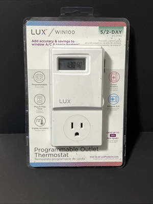 Lux Smart Temp Win 100 Series, 5-2 Programmable Outlet Thermostat - Image 1 of 2
