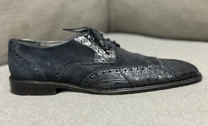 Belvedere Crocodile Wingtip Brogue Derby Shoes Men’s Size 10 - Picture 1 of 13
