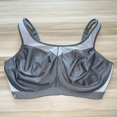 Glamorise Sport 40F USA (40E UK) High Impact Underwire Sports Bra 9066 Gray EUC - Image 1 of 4