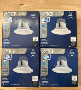 TCP LED10DR430K - 4" LED Recessed Retrofit Downlight - 3000K - Dimmable 4 PACK - Picture 1 of 1