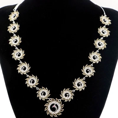 Collar de plata de lujo Phoenix 32,8 g topacio ahumado turmalina circonita cúbica 17,5-19,5 pulgadas Foto 1 de 2