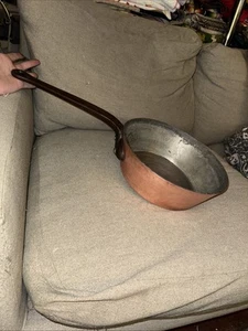 Huge Antique French Hammered Copper Pan 11.5” Across And 9 Lbs - Picture 1 of 14