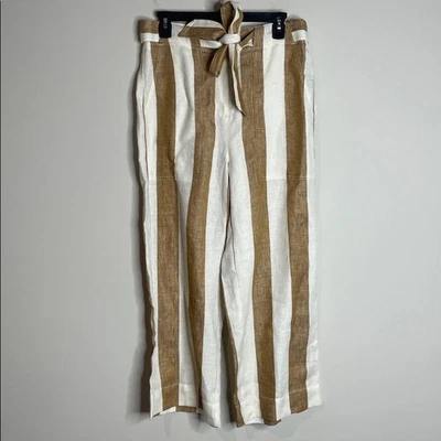 J. Pantalones cortos Crew para mujer 100 % lino con cinturón en bisque dorado talla 8 nuevos con etiquetas Foto 1 de 4