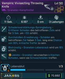 (PC,Xbox,PS) Borderlands 4 - Vampiric Vivisecting Throwing Knife - Picture 1 of 1