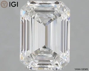 VS1 Clarity F Color 1.50 Carat CVD Lab Grown DIAMOND Emerald Cut IGI Certificate - Picture 1 of 9