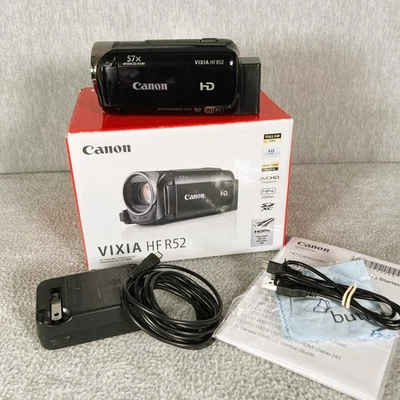 CANON VIXIA HF R52 32GB Digital Camcorder Camera 1080p 3" LCD + Case - No HDMI - Image 1 of 4