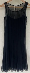 Calvin Klein Midikleid schwarz transparent ärmellos Seide XS Whimisgoth Fairy Grunge - Bild 1 von 9