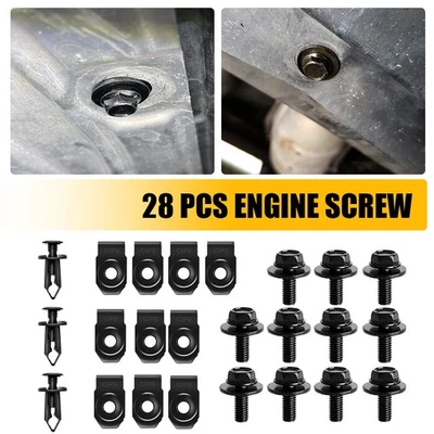 28pcs Engine Under Cover Splash Shield Guard Body Bolt Nut Clip Fit for Nissan - Image 1 of 4