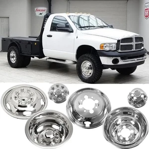 Fits Dodge Ram 3500 2003-2018 17" 4X Stainless Steel Dual Wheel Simulator Covers - Picture 1 of 9