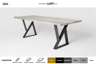 2x TISCHBEINE TISCHGESTELL TISCHKUFEN METALL STAHL TISCHFÜßE INDUSTRIAL TISCH M - Bild 1 von 4
