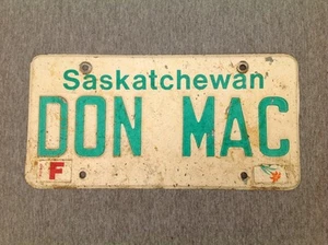 Matrícula de Saskatchewan vintage caducada "DON MAC" - Imagen 1 de 8