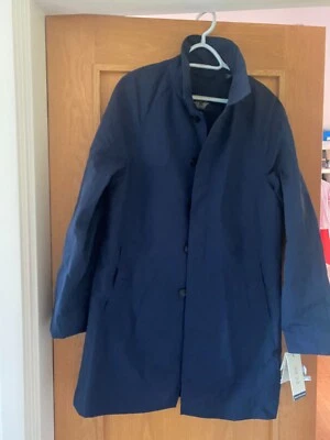 DOCKERS Men's Navy Button Down Mac Water Resistant Jacket (Size XS) - Image 1 of 4