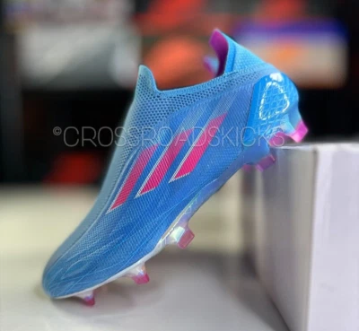 Adidas X SPEEDFLOW+ FG - Azul/rosa/branco (GW7435) masculino tamanho 5/feminino 6 NOVO - Imagem 1 de 4