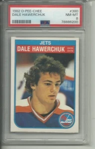 1982-83 O-PEE-CHEE OPC DALE HAWERCHUK RC ROOKIE CARD #380 GRADED PSA 8 NM-MT - Bild 1 von 2