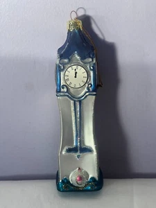 Christmas ornament blown glass cinderella clock Tower Disney Santa's best OH8953 - Picture 1 of 7