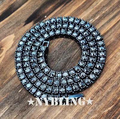 Collar gargantilla cadena tenis 5 mm 1 fila chapado en oro helado hip hop circonita cúbica joyería Foto 1 de 4