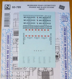 Microscale Decal N #60-789 Milwaukee Road Diesels Locomotives 1960-87 - Picture 1 of 1