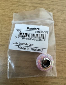 PANDORA Opalescent Pink Charm 791691C03 - Picture 1 of 8
